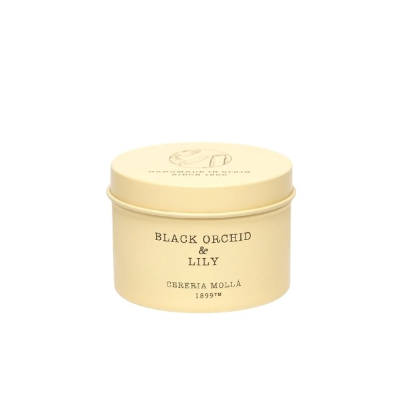 Cereria Molla Tin Travel Candle Black Orchid Lily 90 G