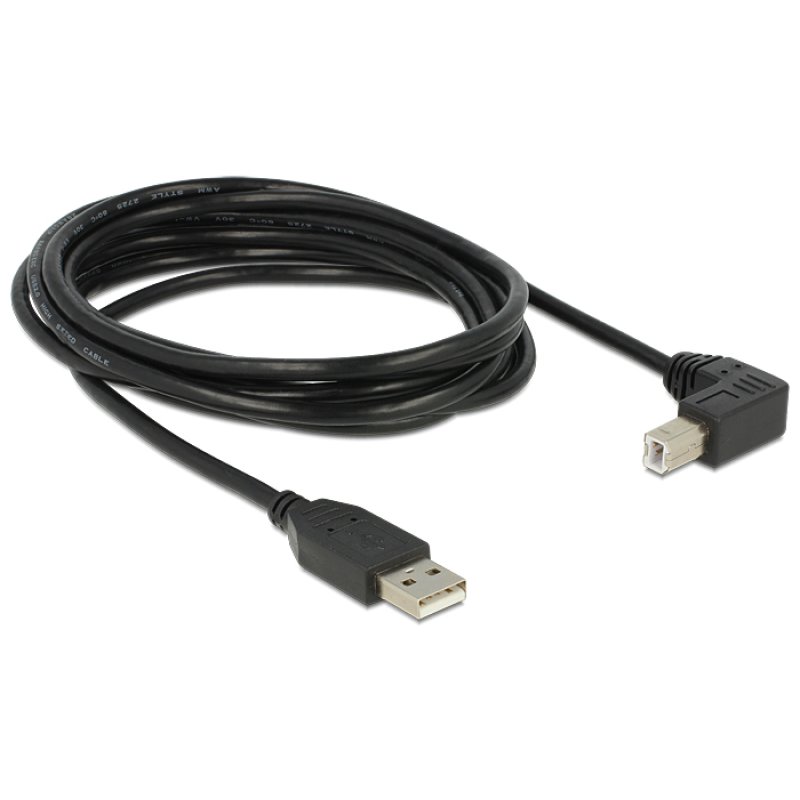 DeLOCK 3m, USB 2.0-A - USB 2.0-B USB cable USB A USB B Black