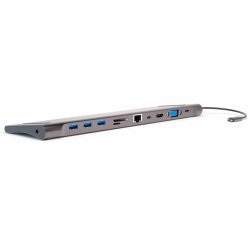 4smarts 11in1 USB 3.2 Gen 1 (3.1 Gen 1) Type-A Type-C Gris