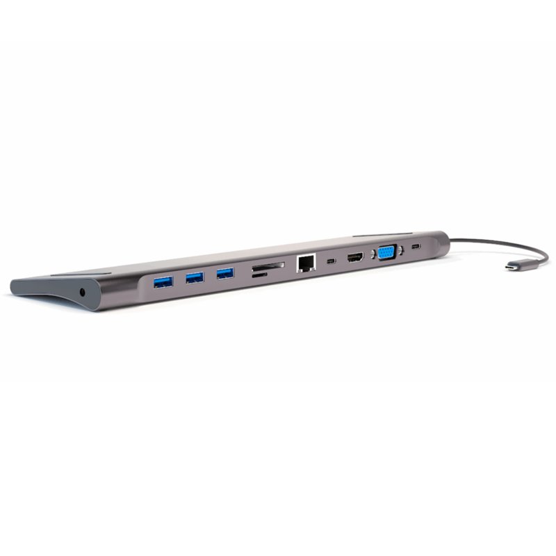 4smarts 11in1 USB 3.2 Gen 1 (3.1 Gen 1) Type-A Type-C Gris