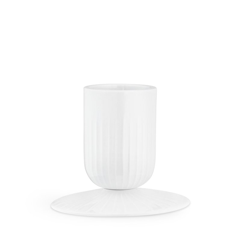 Kähler - Hammershøi Block Candle Holder - White - 9.5 cm H x 5 cm D