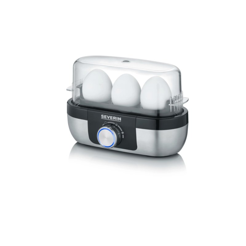 Severin EK 3163 3 egg(s) Black, Stainless steel, Transparent
