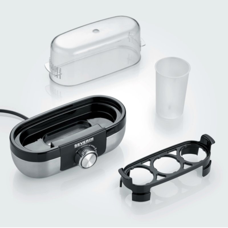 Severin EK 3163 3 œufs Noir, Acier inoxydable, Transparent