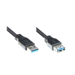 Alcasa 2711-S01 câble USB USB 3.2 Gen 1 (3.1 Gen 1) 1 m USB A Noir