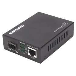 Intellinet Gigabit PoE Media Converter, 1 x 1000Base-T RJ45 Port to 1 x SFP Port, PoE Injector