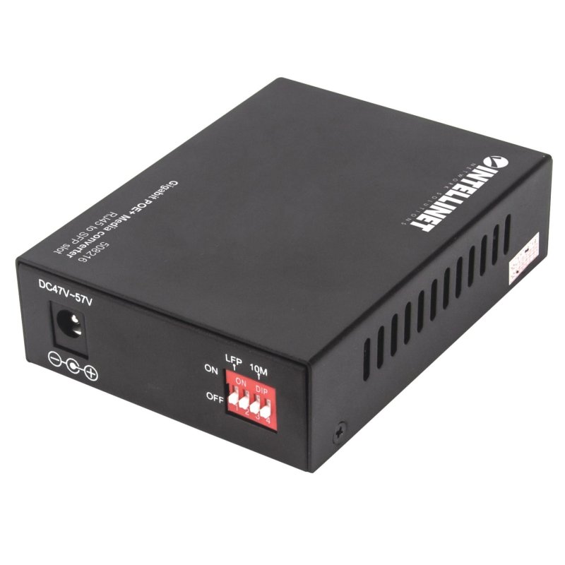 Intellinet Gigabit PoE Media Converter, 1 x 1000Base-T RJ45 Port to 1 x SFP Port, PoE Injector