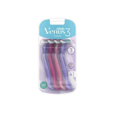 Gillette Venus 3 Disposable Razor Color 4 Pieces 3 Blades