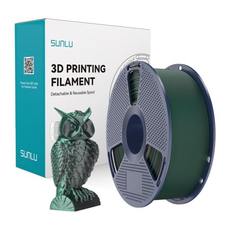 Sunlu PLA Silk Dual Color Filament (Black and Green)