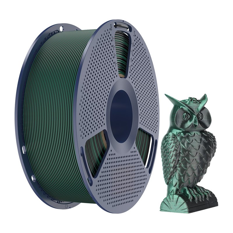 Sunlu PLA Silk Dual Color Filament (Black and Green)