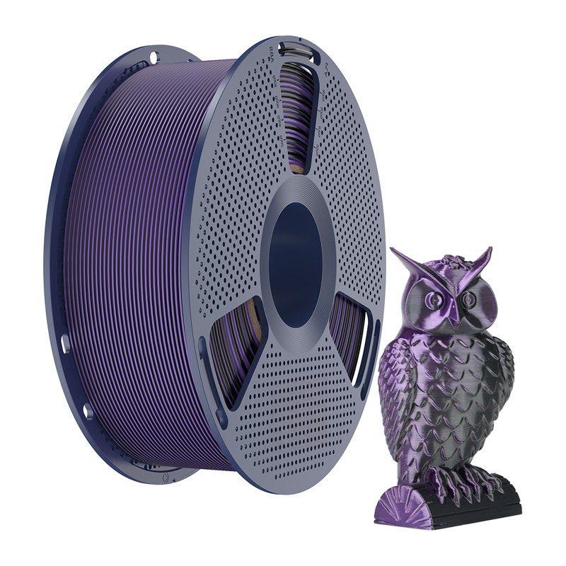 Sunlu PLA Silk Dual Color Filament (Black and Purple)