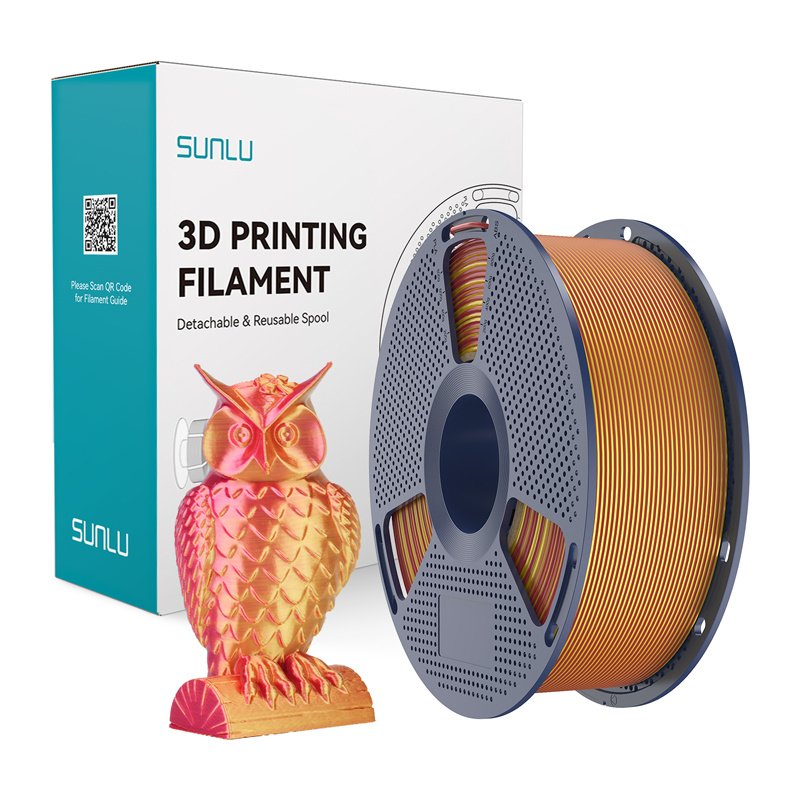 Sunlu PLA Silk Dual Color Filament (Red and Gold)