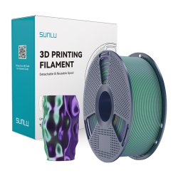 Sunlu PLA Silk Dual Color Filament (green and purple)