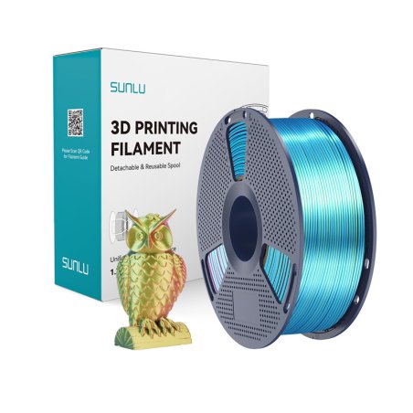 Sunlu PLA Silk Tri-Color Filament (red, yellow, and green)