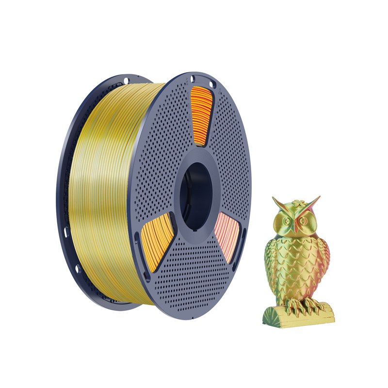 Sunlu PLA Silk Tri-Color Filament (red, yellow, and green)