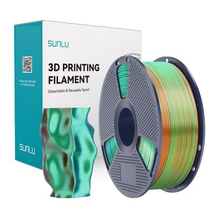 Sunlu PLA Silk Tri-Color Filament (orange, blue, and green)