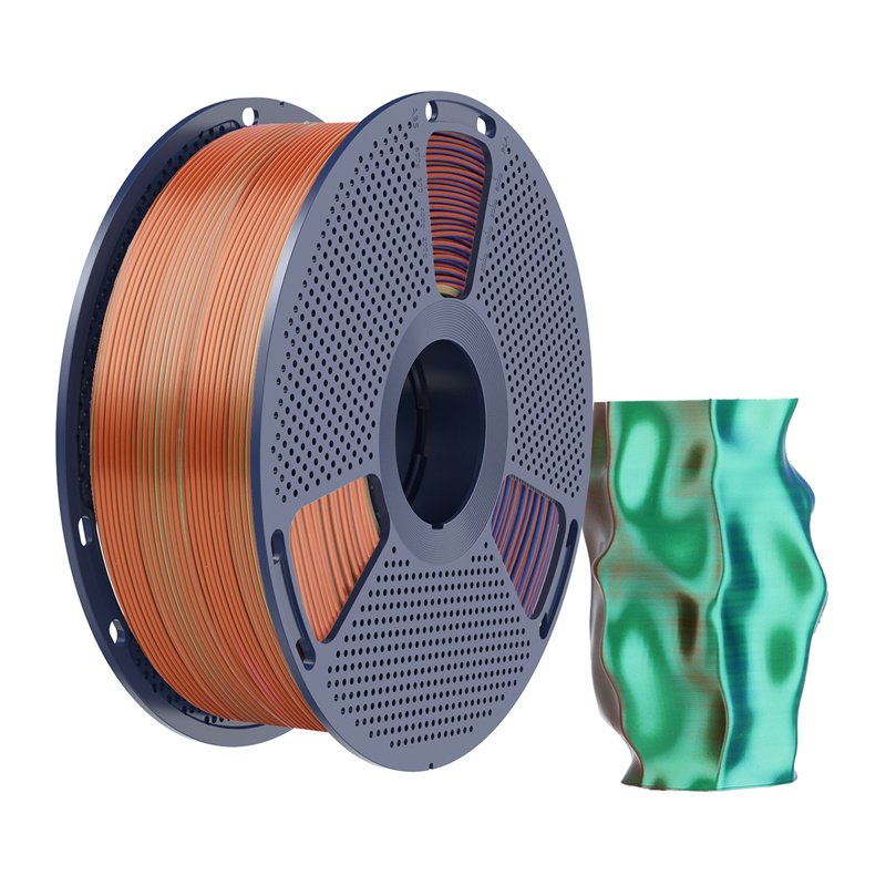 Sunlu PLA Silk Tri-Color Filament (orange, blue, and green)