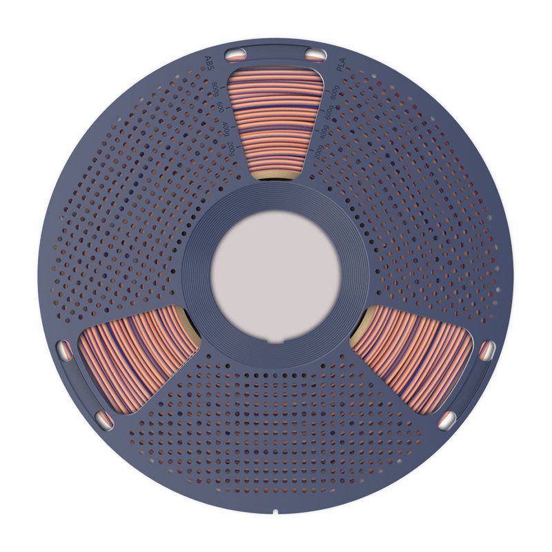 Sunlu PLA Silk Tri-Color Filament (orange, blue, and green)