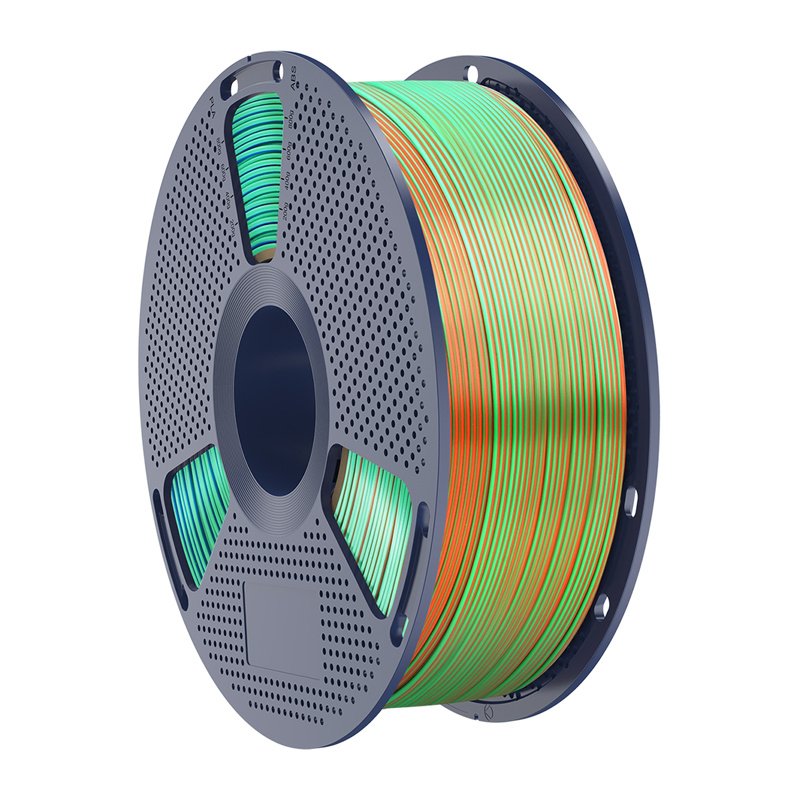 Sunlu PLA Silk Tri-Color Filament (orange, blue, and green)