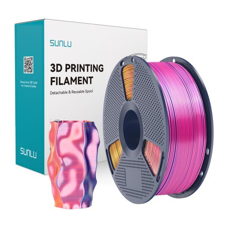 Sunlu PLA Silk Tri-Color Filament (red, yellow, and blue)
