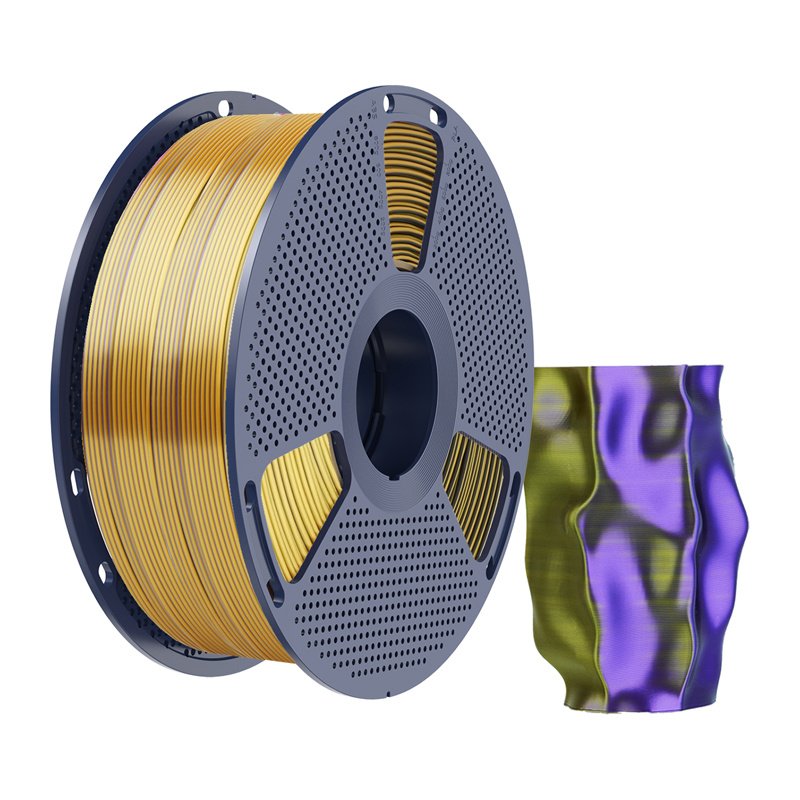 Sunlu PLA Silk Tri-Color Filament (Black, Gold, and Purple)