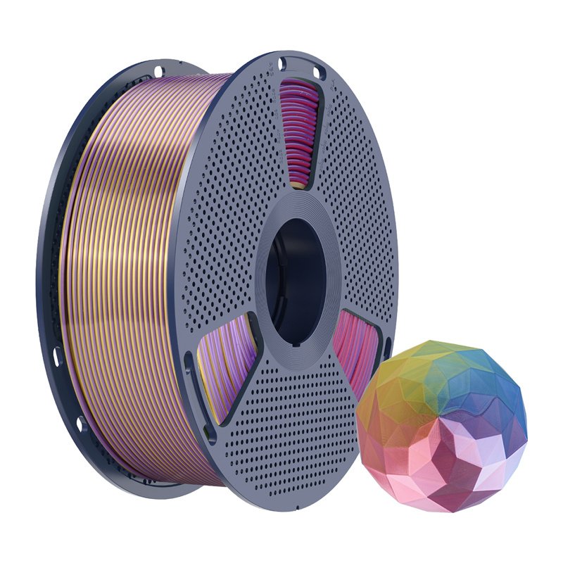Sunlu PLA Silk Forth-Color Filament (blue-purple-red-gold)