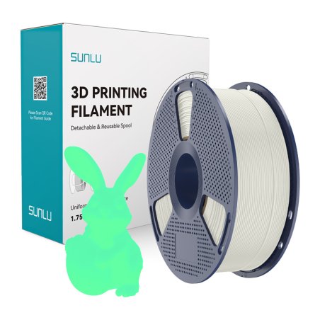 Sunlu PLA Glow-in-the-Dark Filament (White and Green)