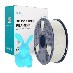 Sunlu PLA Glow-in-the-Dark Filament (White and Blue)