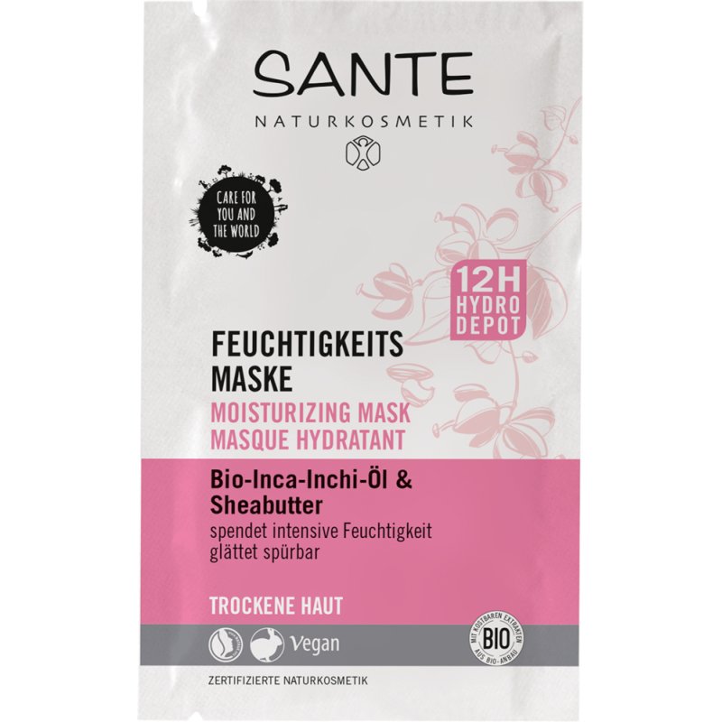 Sante Naturkosmetik Moisture Mask, Dry Skin, Intense Moisture, Smoothing Noticeable