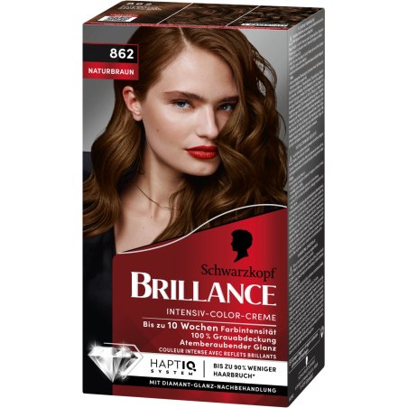 Schwarzkopf Brillance 862 Naturbraun couleur de cheveux Marron