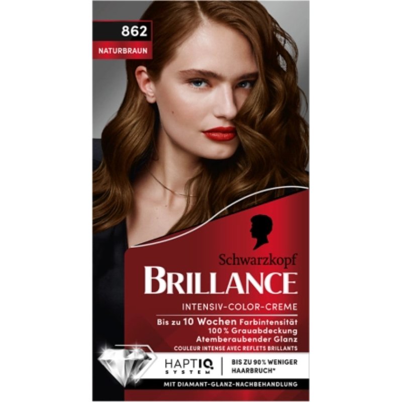 Schwarzkopf Brillance 862 Naturbraun couleur de cheveux Marron