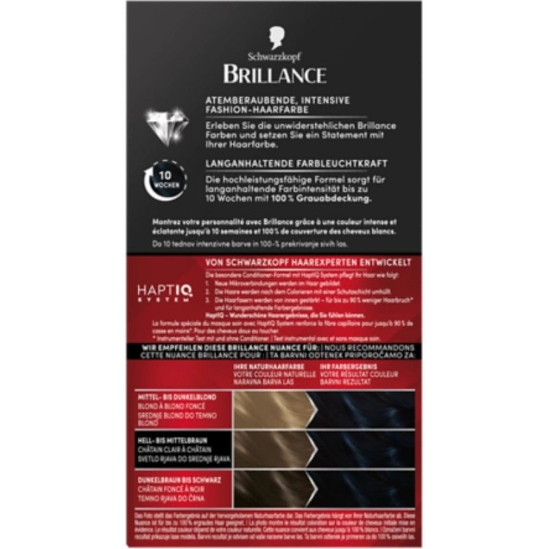 Schwarzkopf Brilliance Intensive Color Cream 891 Blue Black 170 Ml