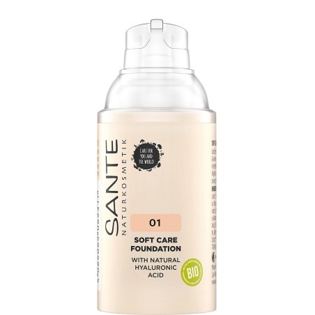 SANTE Naturkosmetik Soft Care Foundation 01 Warm Linen with Natural Hyaluron 30ml