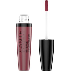 SANTE Naturkosmetik Intense Color Gloss 03 Stubborn Plum Lip Gloss with Intensive Color Pigmentation and Bio-Shea