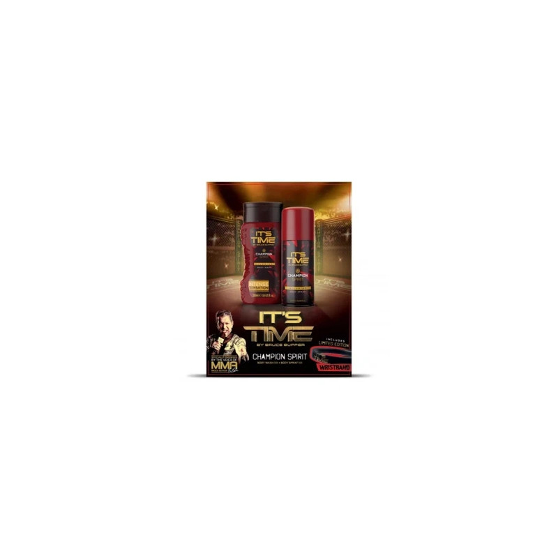 It's Time Giftset Champion Spirit Body Wash Body Spray Wristband