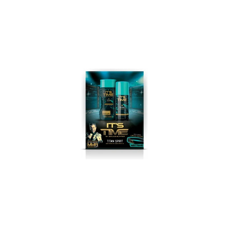 It's Time Giftset Titan Spirit Body Wash Body Spray Wristband