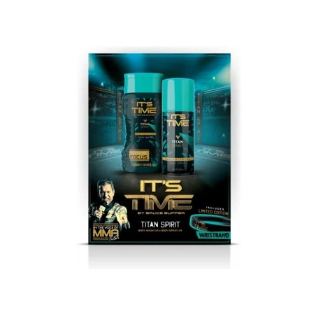 It's Time Giftset Titan Spirit Body Wash Body Spray Wristband