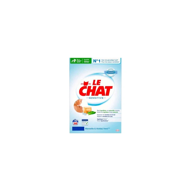 Le Chat Sensitive Laundry Powder Marseille & Aloe Vera 228 Kg 38 Washes