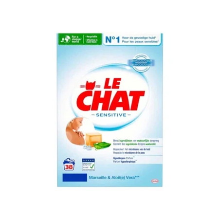 Le Chat Sensitive Laundry Powder Marseille & Aloe Vera 228 Kg 38 Washes