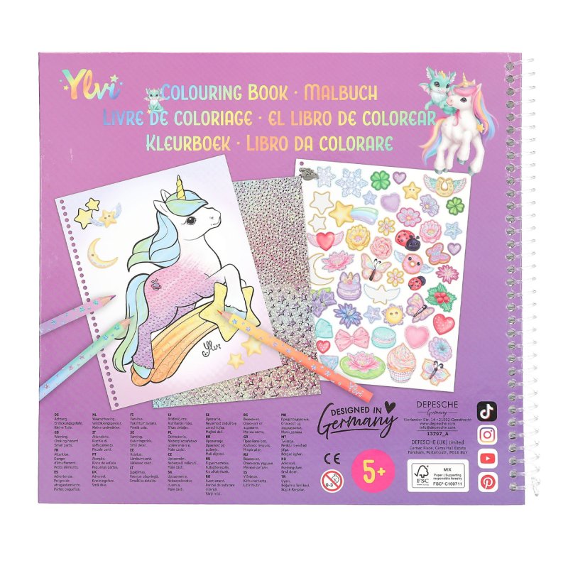 Ylvi Lucky Dragon Colouring Book