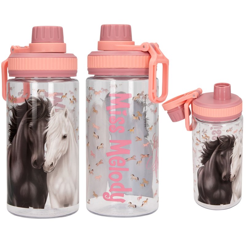 Miss Melody - Drinking Bottle BLOSSOM PONY - Pink and Peach - 500 ml