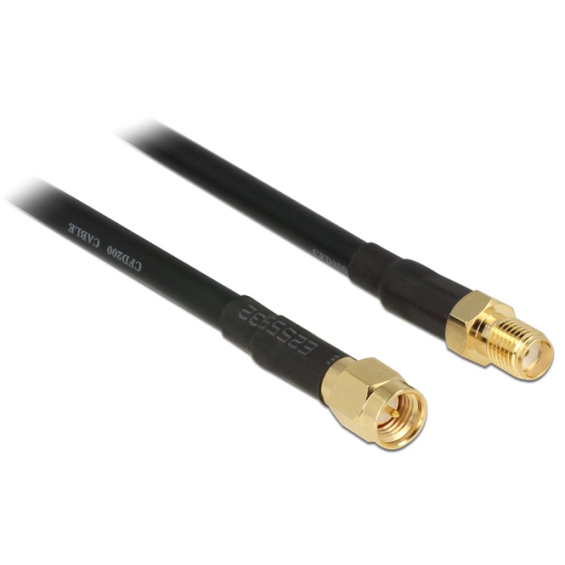 DeLOCK 88930 coaxial cable CFD200 0.9 m SMA Black