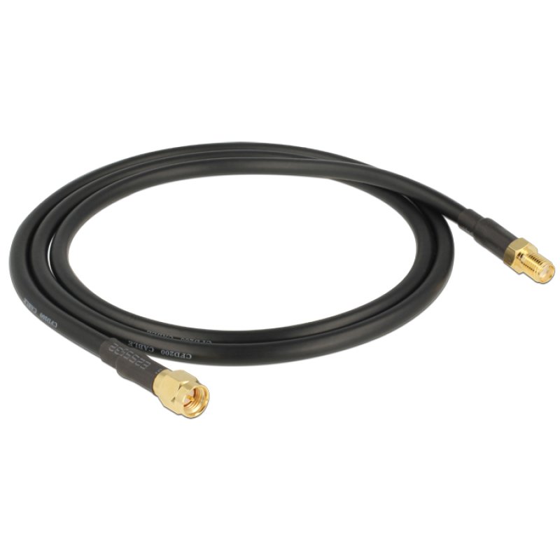 DeLOCK 88930 coaxial cable CFD200 0.9 m SMA Black
