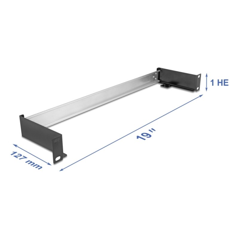 19? Hutschienenpanel zum Einbau horizontal oder vertikal 1HE Metall schwarz