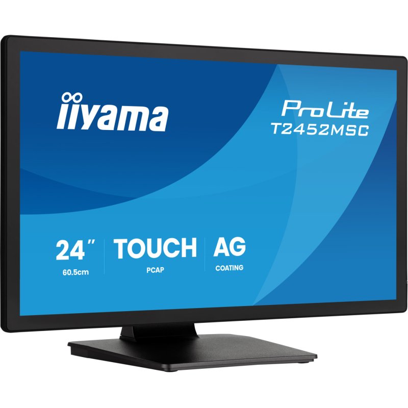 iiyama ProLite T2452MSC-B2AG computer monitor 61 cm (24") 1920 x 1080 pixels Full HD Touchscreen