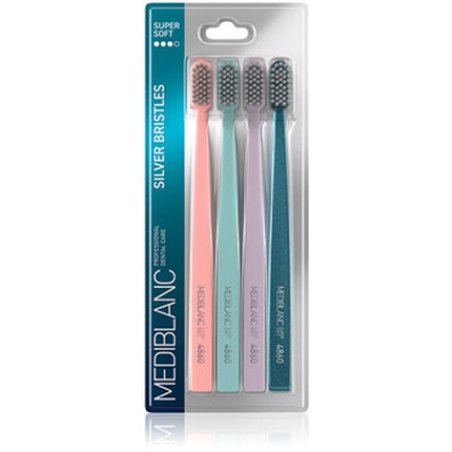 Mediblanc Toothbrush With Silver Bristles 4 Pieces