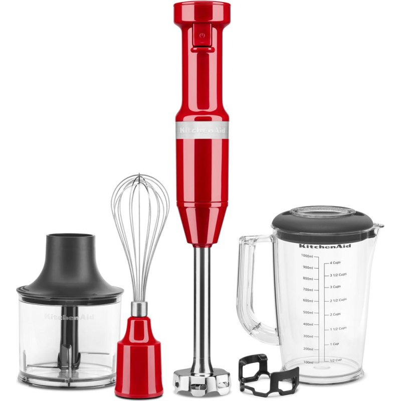 KitchenAid 5KHBV83EER Immersion blender 180 W Red, Stainless steel