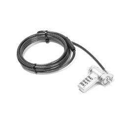 UNIVERSAL SECURITY 3-IN-1 CABLE LOCK (COMBINATION) SILVER