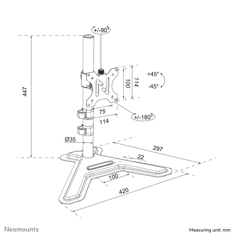Neomounts DS45-600BL1 Single monitor sta