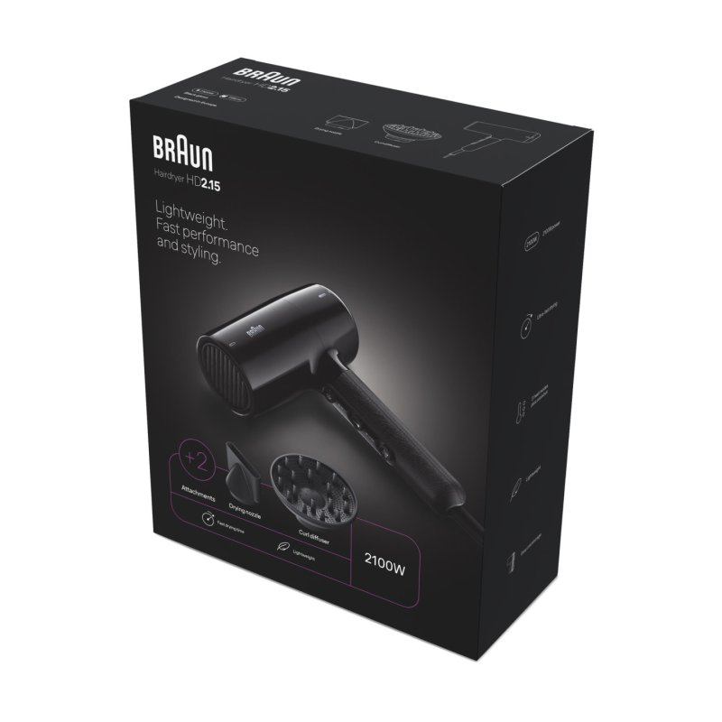 Hairdryer HD2 15 Braun Haircare15 Braun Haircare 15 black Schwarz (BRHD215E)
