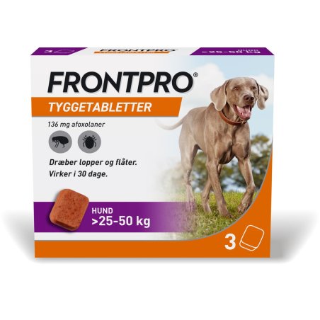 FRONTPRO - Frontpro 136 mg, 3 chewable tablets. - 25-50 kg dog - (480625)